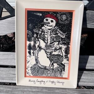 Festive Snowman Holiday Platter by Primitives By Kathy